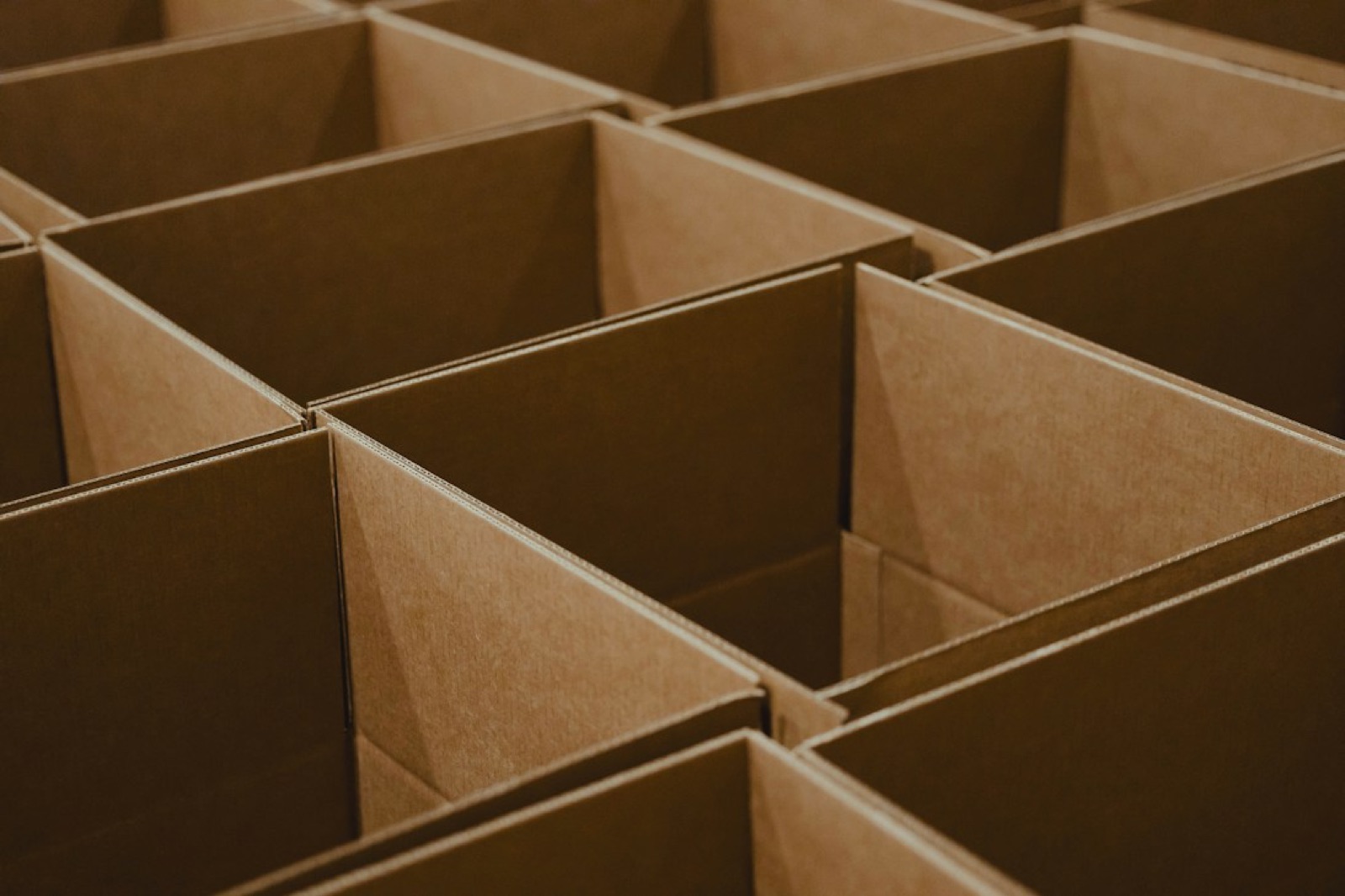 Open empty cardboard moving boxes