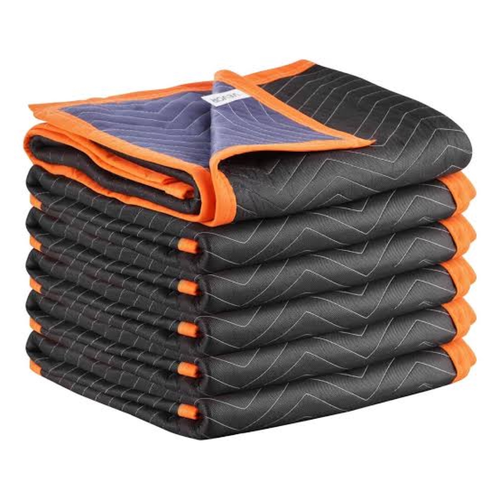 Stack of folded padded moving blankets