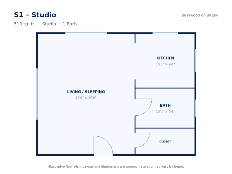 Floor plan drawing for S1 – Studio