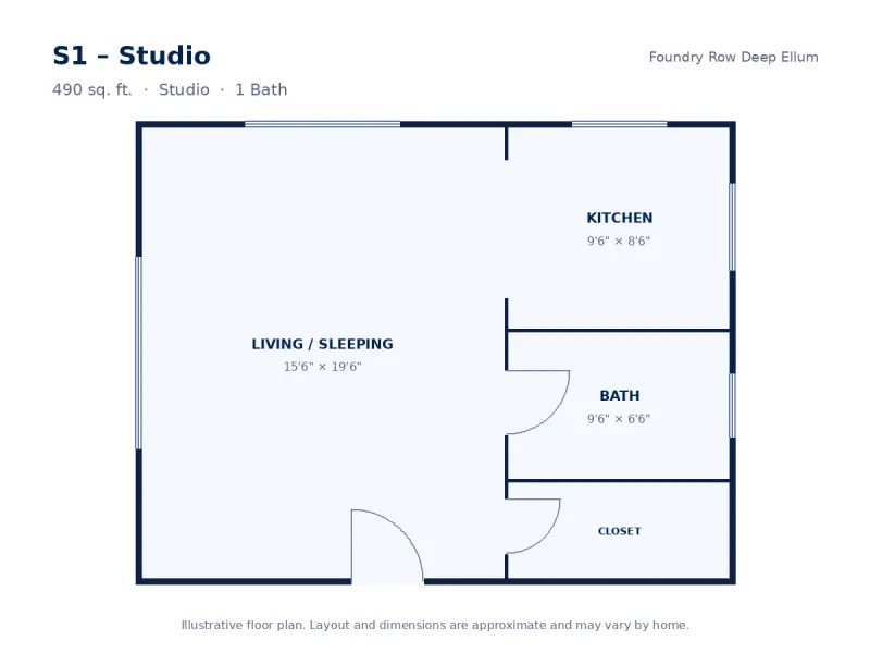 Floor plan drawing for S1 – Studio