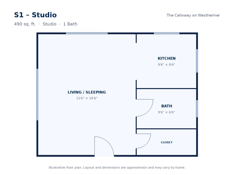 Floor plan drawing for S1 – Studio